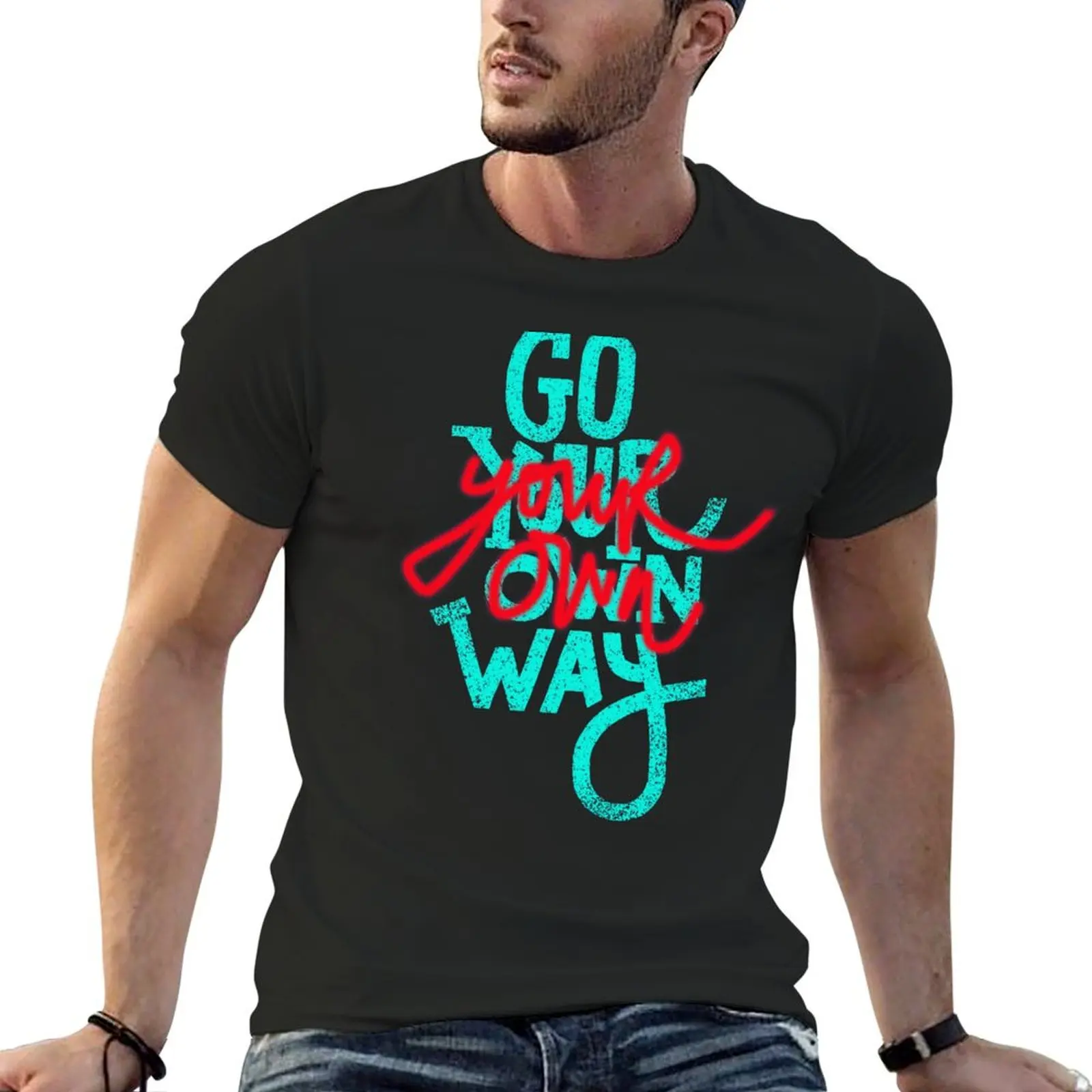 

Go Your Own Way T-Shirt customs summer 2025 korean fashion mens designer clothes