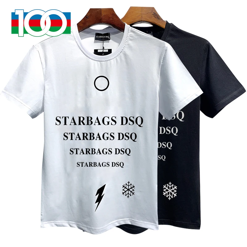 

2022new Starbags Skull shirt original single high quality cotton round neck casual hot Diamond Men's Short Sleeve T-Shirt