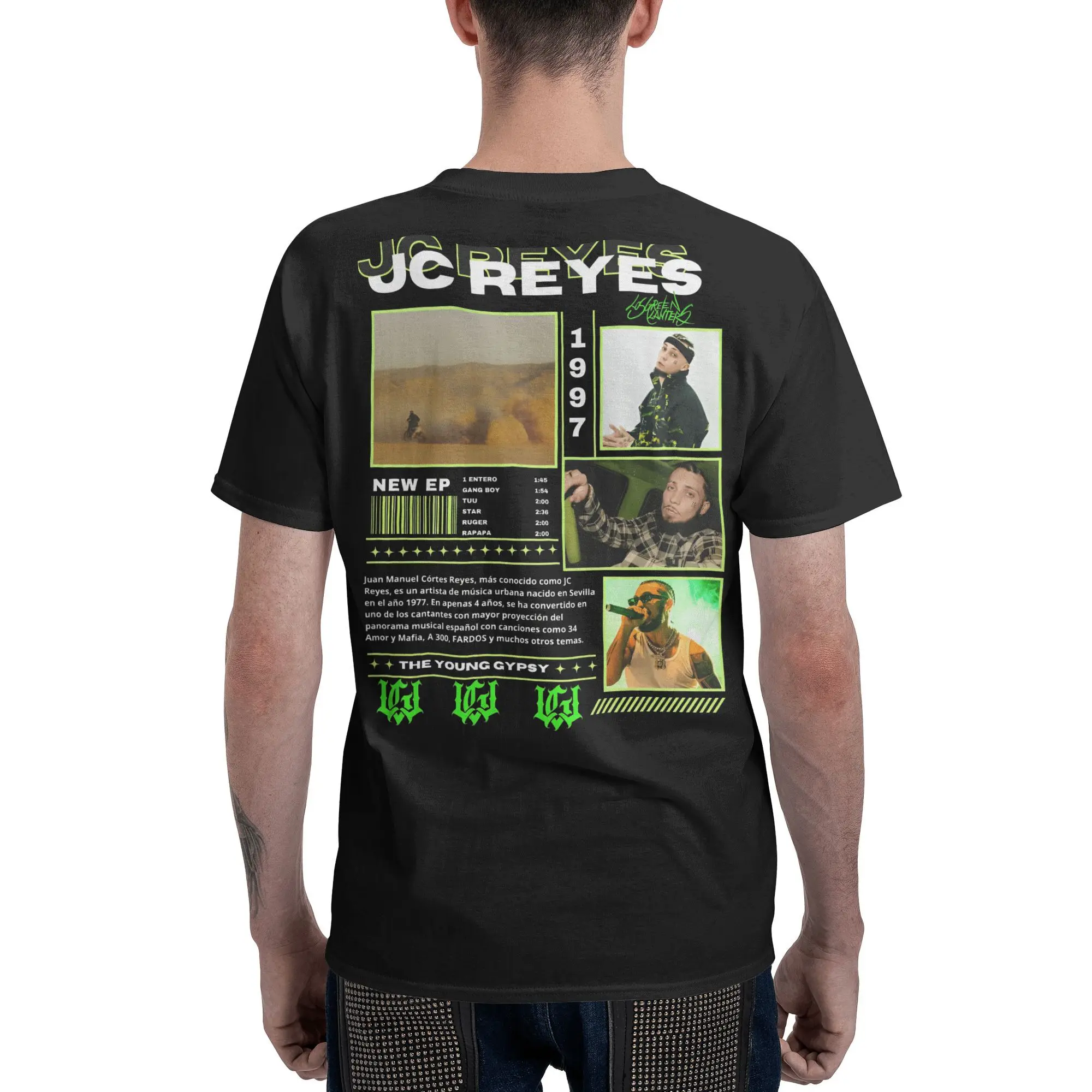 Camiseta de rapero Jc Reyes, camisetas de estilo callejero de verano, camiseta Harajuku de algodón puro para hombres, camisetas con patrón de manga corta