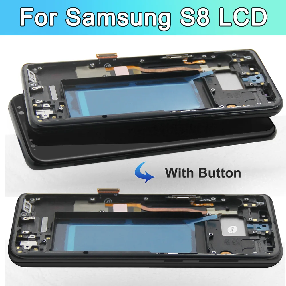 Testato NUOVO Schermo TFT S8 LCD con cornice per Samsung Galaxy S8 G950 SM-G950FD Display Touch Screen Digitizer Assembly Sostituzione