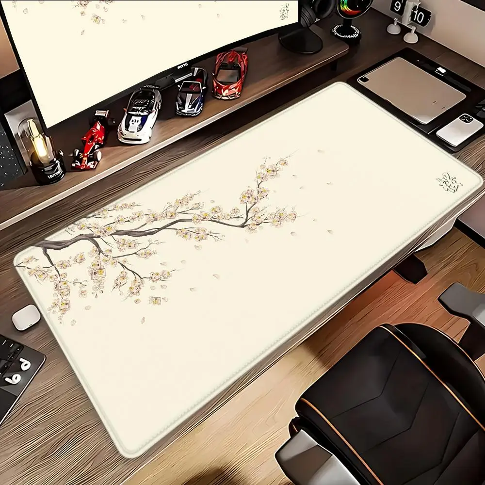 HYBXAXC XXL Mouse Pad Sakura Japanese Cherry Blossom XL Home New HD Mousepad Non-Slip Office Carpet Laptop Mice Mat Keyboard Pad