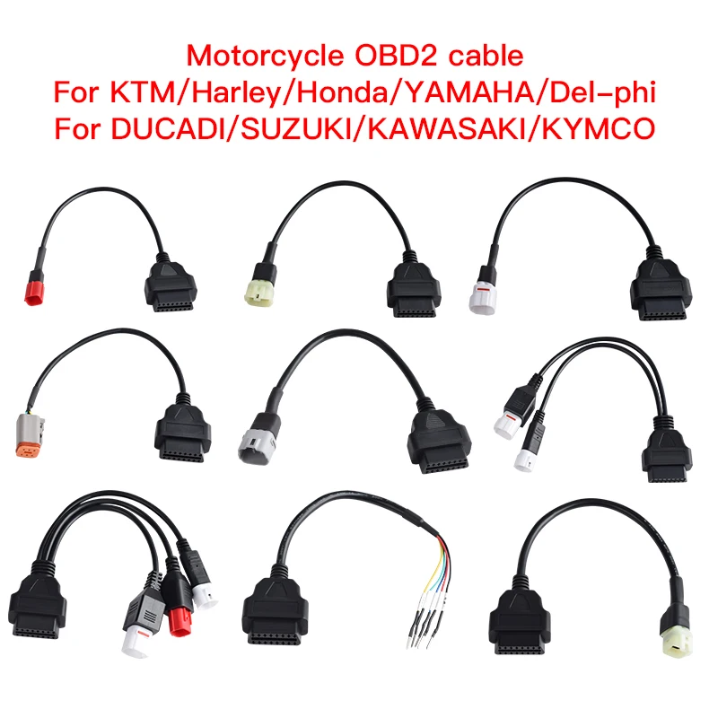 OBD2 Connector Motorbike is Suitable For Yamaha For KTM/Honda/Ducati/Suzuki Diagnostic Fault Code Reader Adaptor Extension Cable