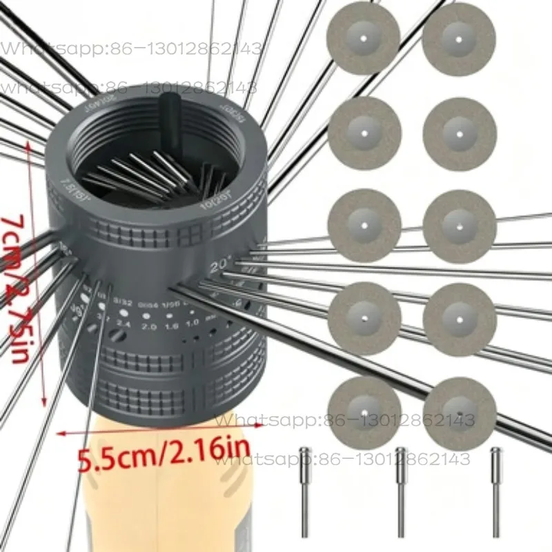 8 Holes Tungsten Electrode Grinder Head Set, Welding TIG Sharpener Tool with Grinding Wheels & Mandrel