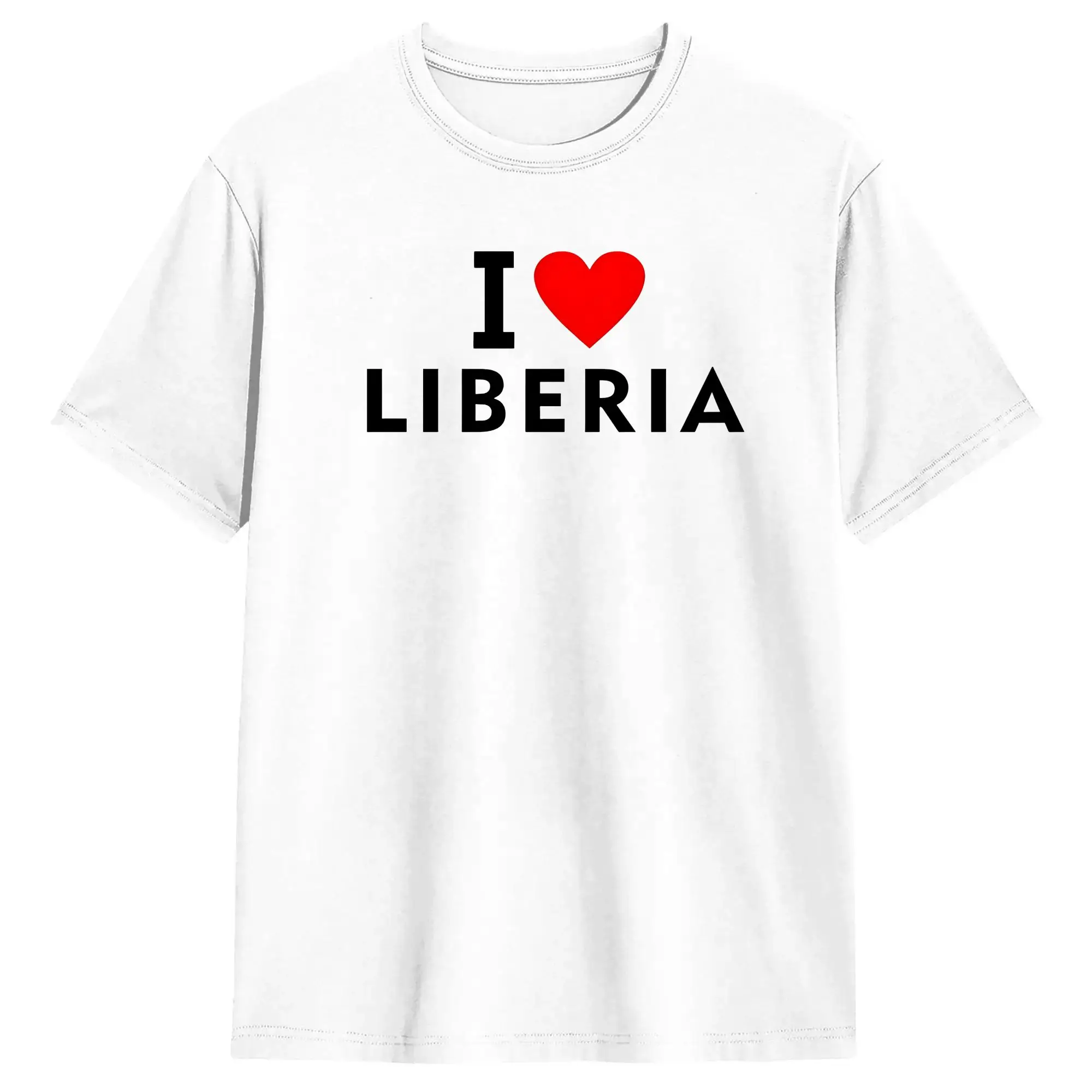 Men's T-Shirt I love Liberia Amazing Pure Cotton Tees Short Sleeve  T Shirts O Neck Clothes New Arrival
