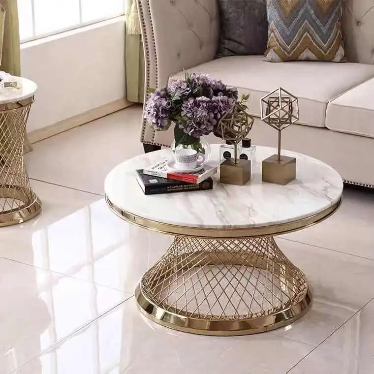 

Simple Modern Home Living Room Furniture Luxury Gold Coffee Table