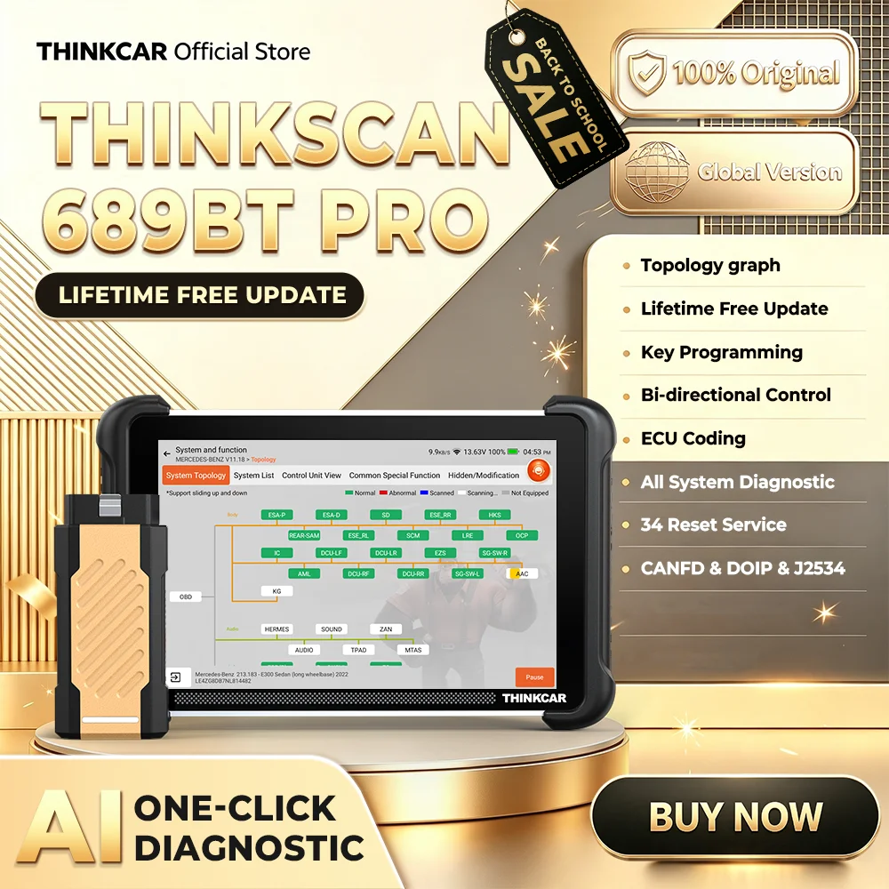 THINKCAR THINKSCAN 689BT PRO Topology Key Programmer Automotive Diagnostic Tool J2534 Bidirectional Car Obd2 Scanner ECU Coding