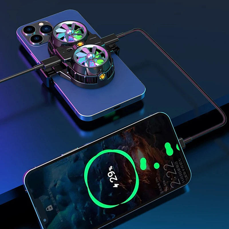 X53 Dual-core Semiconductor Radiator Portable Adjustable Back Clip Silent Phone Cooling Fan For Smartphone Live Game Accessories