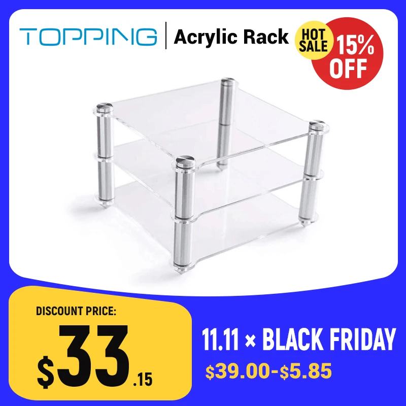 TOPPING Acrylic Rack For D30 Decoder A30 HIFI Amplifier Amp rack Transparent equipment two-layer Rack