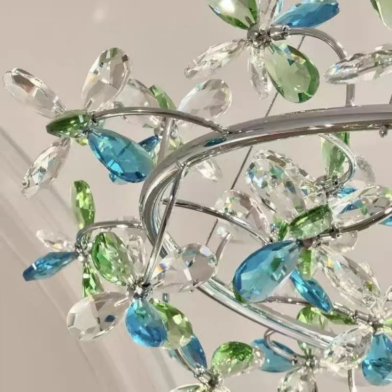 ثريا كريستال فرنسية فاخرة رومانسية غرفة الأميرة غرفة نوم ماستر ضوء الراقية غرفة الطعام كريستال إكليل تركيب المصابيح #5