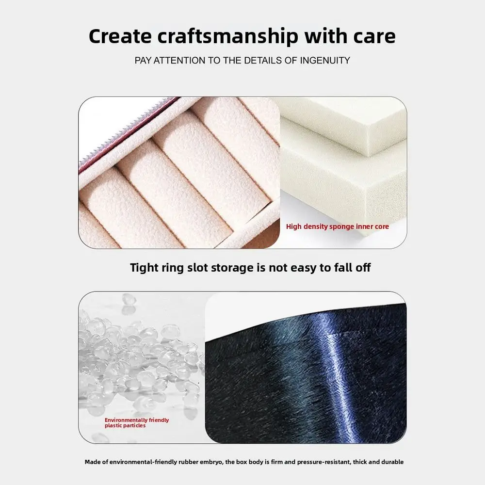 2 Layer Travel Jewelry Case Portable Large Capacity Jewelry Box with Removable Tray Velvet Necklace Display Case for Women