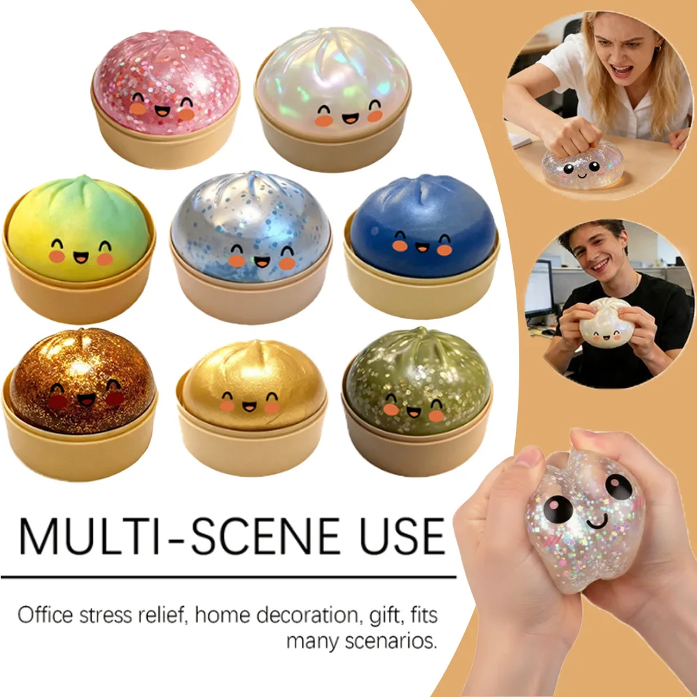 

Игрушка-антистресс: имитация пельменя/паровой булочки, мяч для снятия стресса, офисный релакс-сувенир, подарок для детей и взрослых