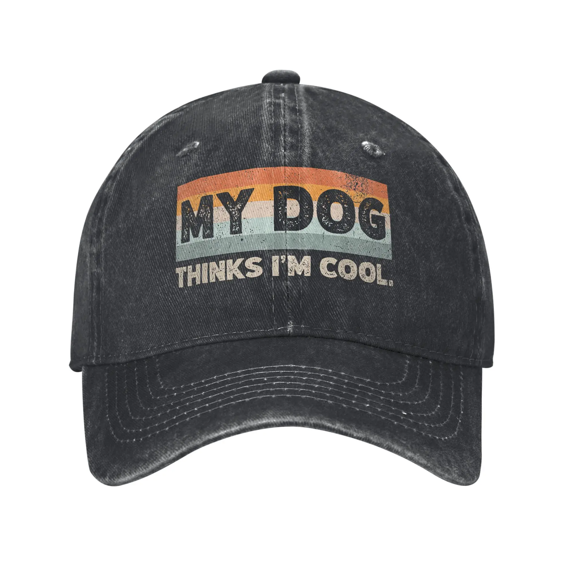 Mi perro piensa que soy genial, divertido amante de los perros, camisetas para amantes de los perros y padres, camisetas de Humor para hombres, camisetas de manga corta, ropa de talla grande