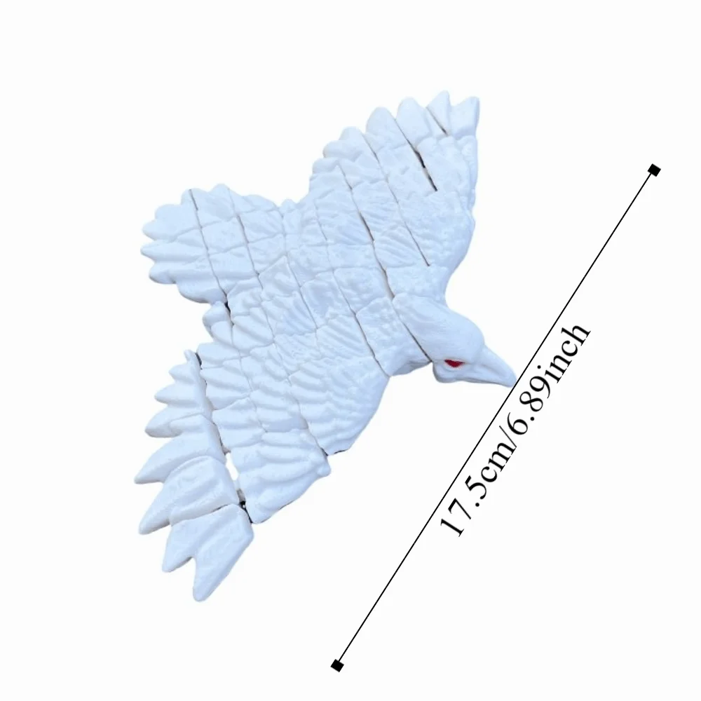Adorno de águila impreso en 3D multiarticulado, juguetes de animales multiarticulación móviles de plástico, modelo de colección de muñecos, simulación de águila