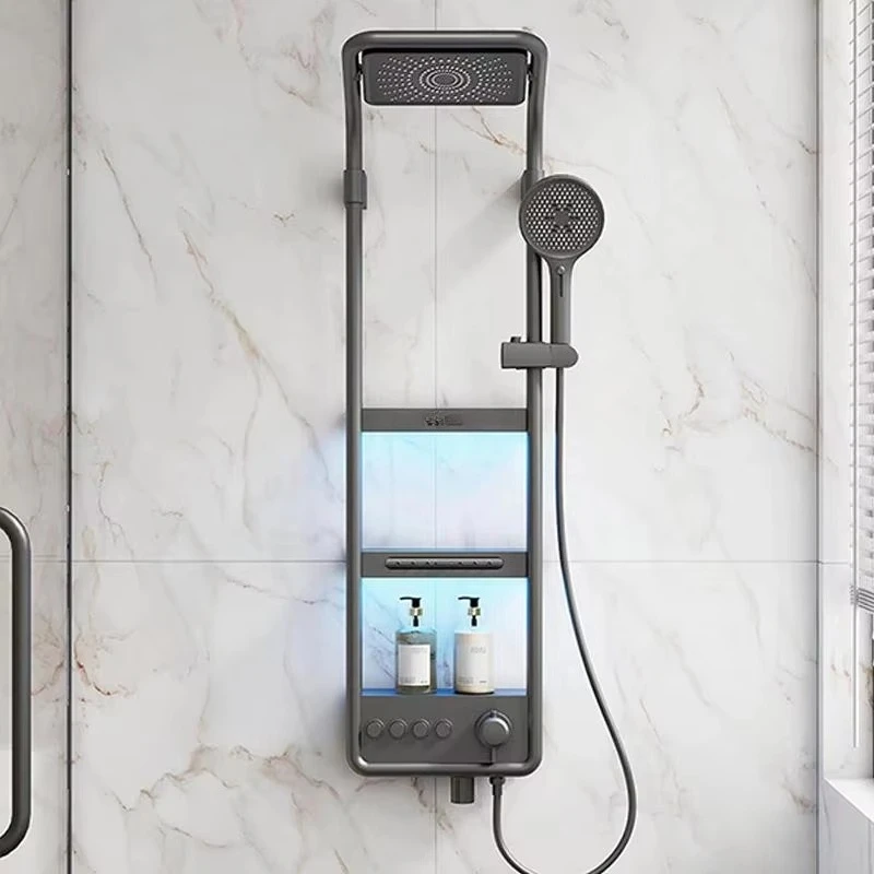 Constant temperature digital display shower set with spray water, intelligent rain shower, pressure-increasing, all-copper body,