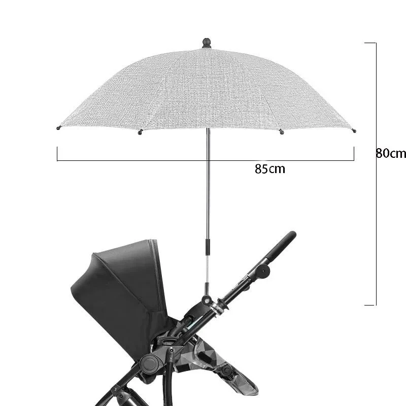 Baby Stroller Folding Umbrella UV Sun Rain Protection Parasol 360 Degrees Adjustable Universal Stroller Sunshade Canopy CoverBab