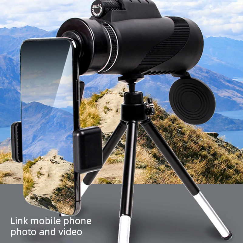 

Портативный телескопический бинокль Monolaur с держателем адаптера для мобильного телефона для крепления на штатив, простой в использовании телескоп для путешествий