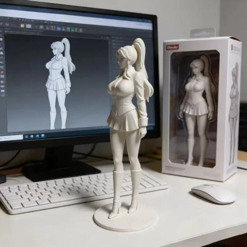 3D printing pure desire ornament, high ponytail uniform, anime figurine, customized model ornament