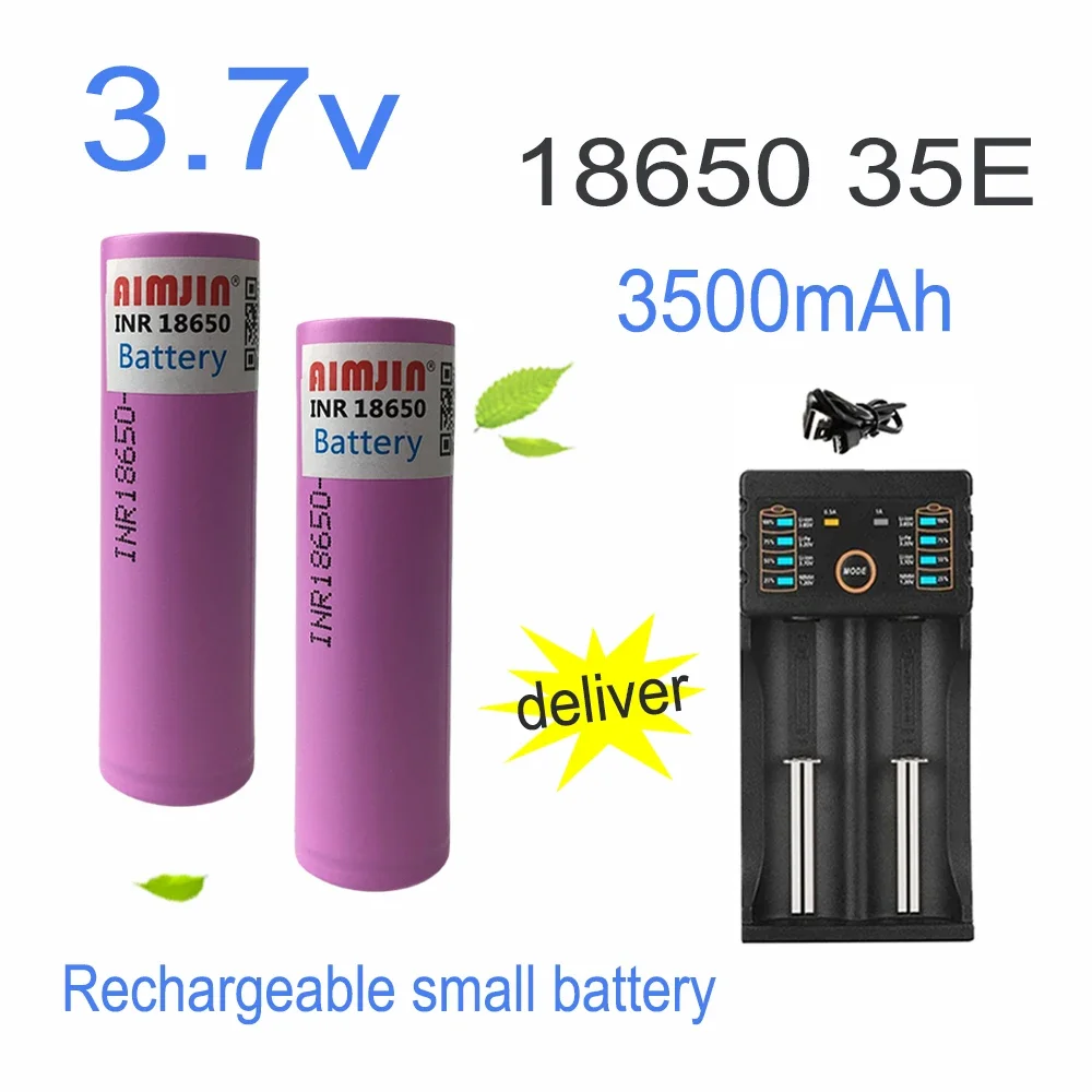 

18650 35E 3.7V 3500mAh Rechargeable Battery， For Our Toy Tool Flashlight Battery+USB Charger