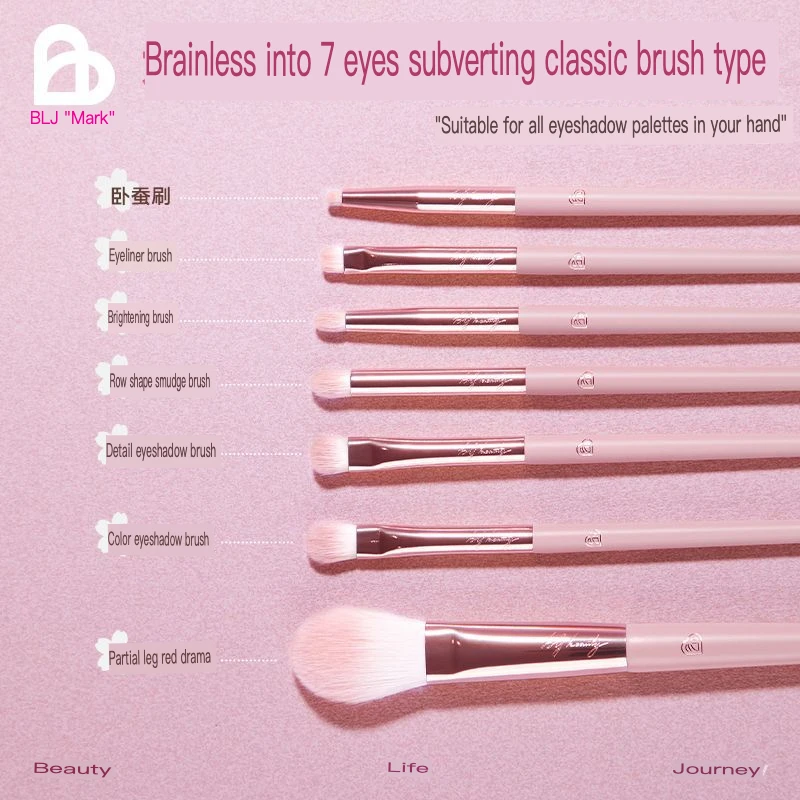 BLJ Eye Siebteiliges Set Geschenkbox Make-up-Pinsel Süßes Geschenk Beste Freundin Make-up-Pinsel Komplettes Set Lidschattenpinsel