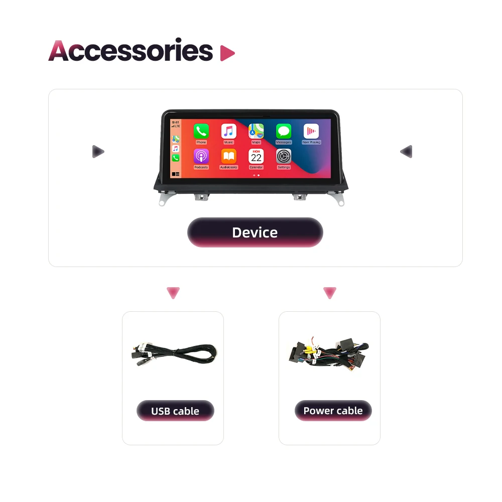 BONROAD راديو السيارة اللاسلكي Carplay أندرويد السيارات لسيارات BMW X5 E70 X6 E71 CCC CIC بلوتوث مرآة ربط الملاحة GPS شاشة تعمل باللمس #6