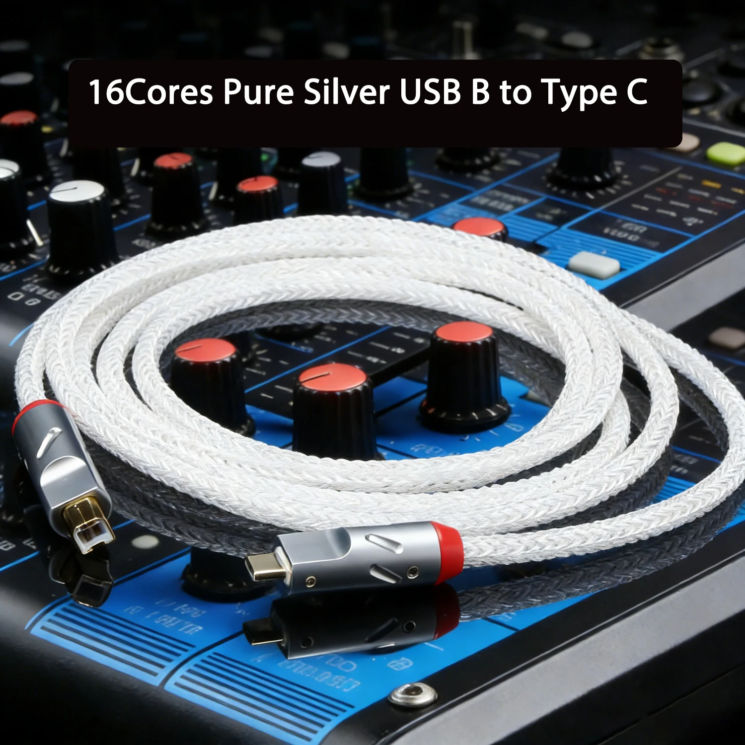 USB Cable 16Cores Pure Silver Type C Line USB A to Type C OTG Decoder DAC Data Line MIDI Digital Piano DAC Audio OTG Cable