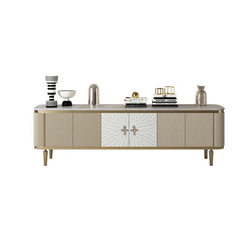 luxury shell TV cabinet marble modern simple small apartment living room coffee table combination storage floor cabinet