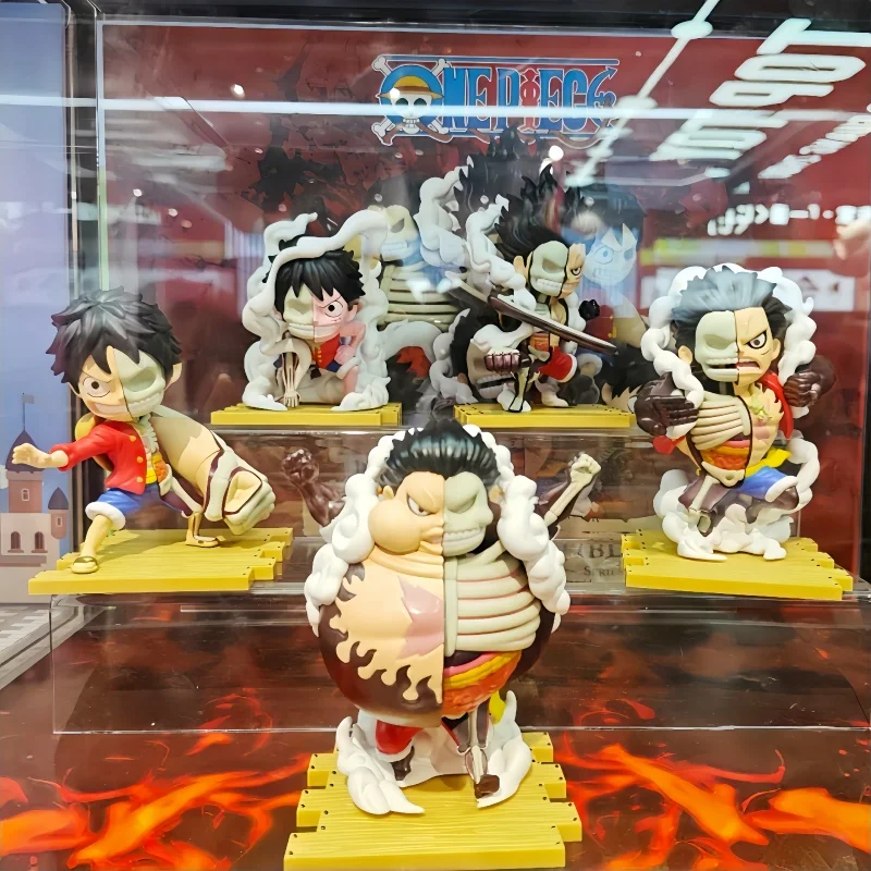 Genuine One Piece Mighty Jaxx Sixth Semi-anatomy Luffy Series Blind Box Anime Ornaments Full-form Luffy Collection Display