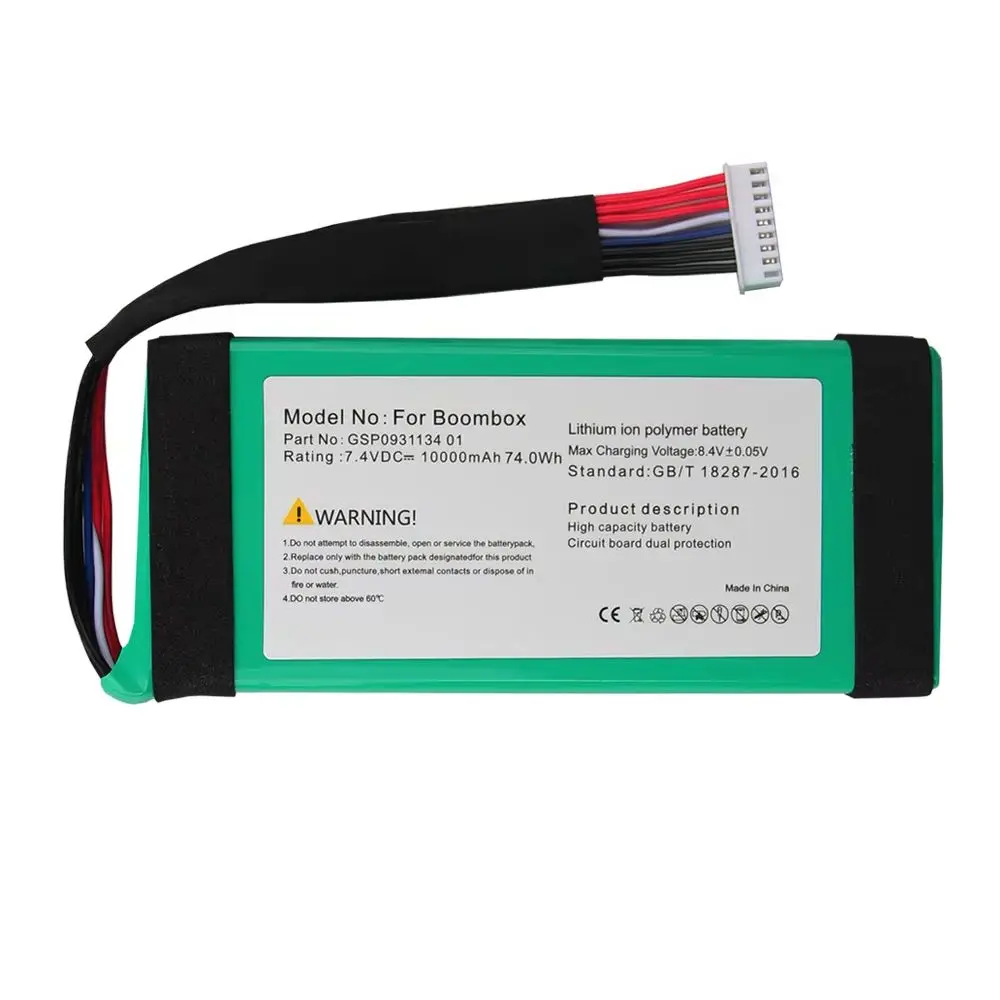 New Battery GSP0931134 01 For JBL BoomBox Bluetooth Speaker 10000mAh 74Wh High Capacity