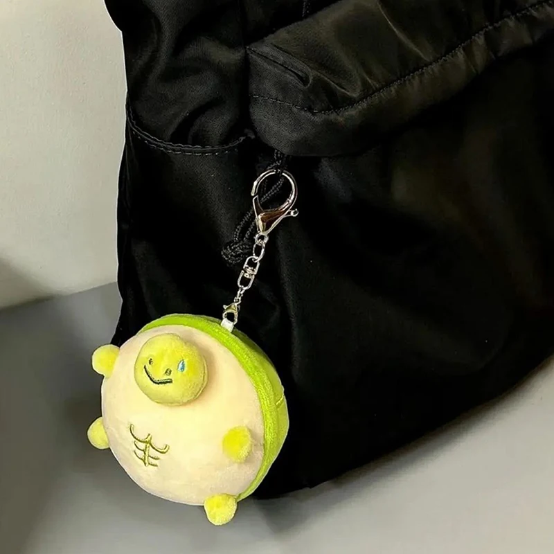 Cartoon Chubby Turtle's Egg Plush Toy Keychain Pendant Creative Funny Little Turtle Plush Backpack Pendant Squeeze And Squeak