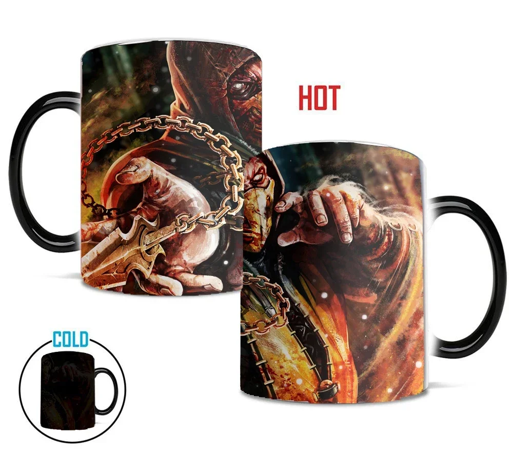 Mortal Kombat mug cambia colore tazze termosensibili tazze da caffè da 350ml miglior regalo per tuo marito ragazzo amico