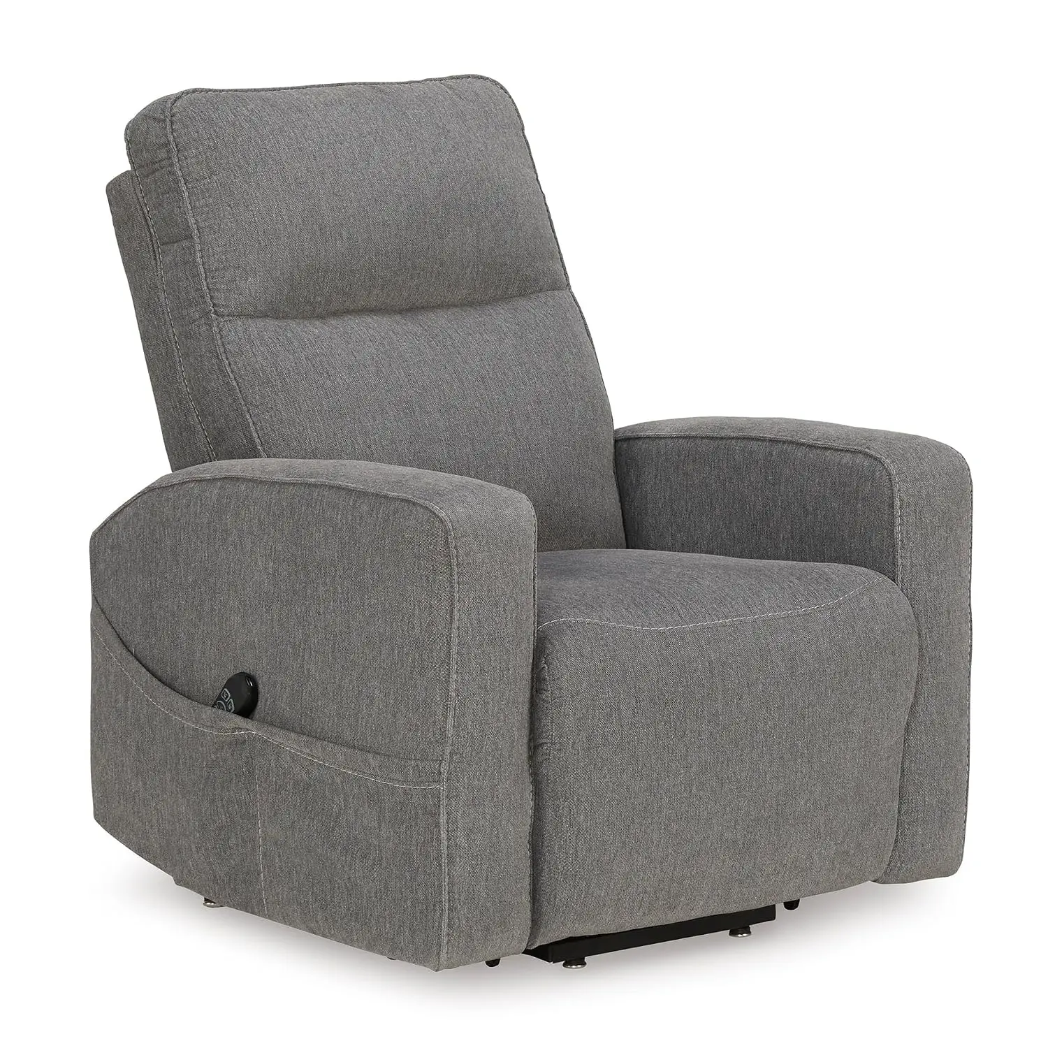 Power Lift Recliner Chair, Gray Fabric Upholstery, Elderly Living Room, Electric Motorized Mechanism, Customized