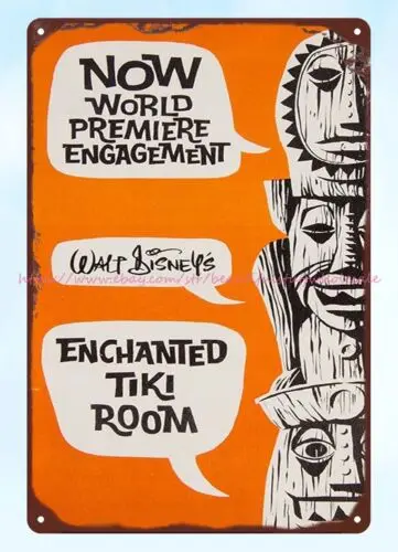 home decoration thing 1963 Enchanted Tiki Room Premier Gate Flyer metal tin sign