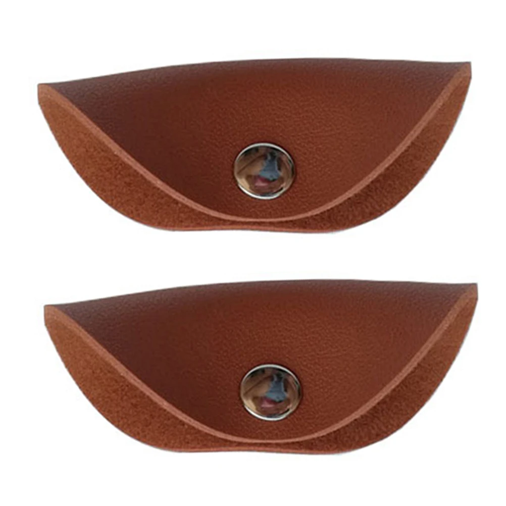 

2pcs Pu Cord Organizer Earphone Cable Winder Snap Closure Compact Lightweight For Earphones Usb Cords Storage Travel