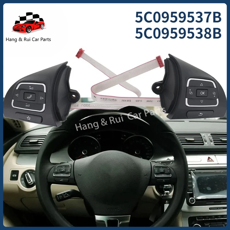 

5C0959537B 5C0959538B Steering Wheel and Multimedia Button Multifunction Switch For Volkswagen Golf MK6 Tiguan Jetta