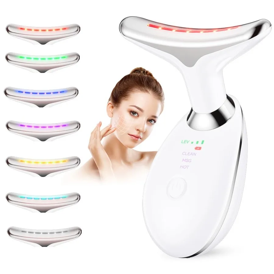 

Neck Massager 7in1 Multifunctional Facial Massager Face Sculpting Tool for Skin Care AtHome Face Tool with Vibration and Therma