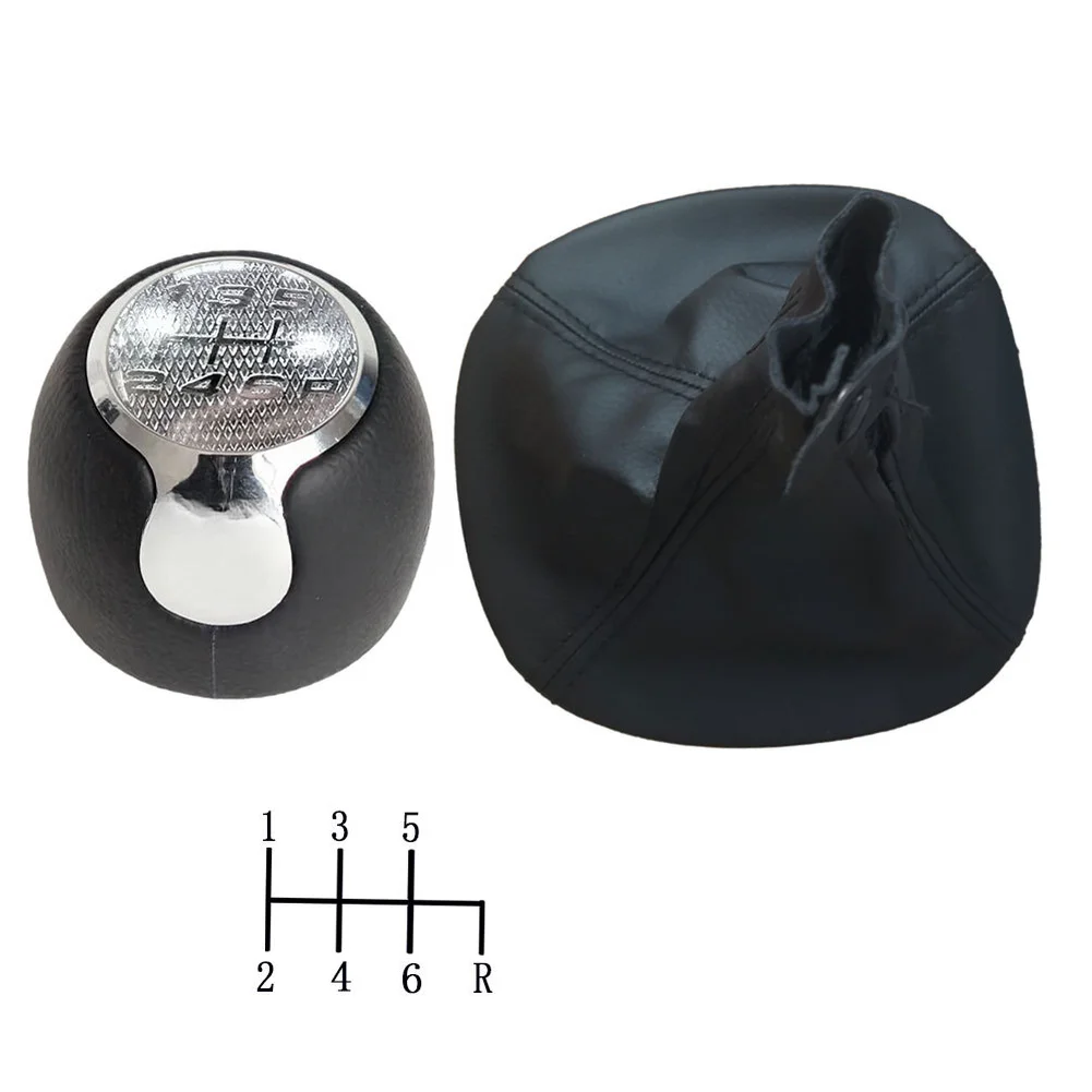 1Pc Manual Gear Shift-Knob With Leather Cover For Alfa Romeo For MiTo 2008-2016 Plastic Shift-Head Replacement
