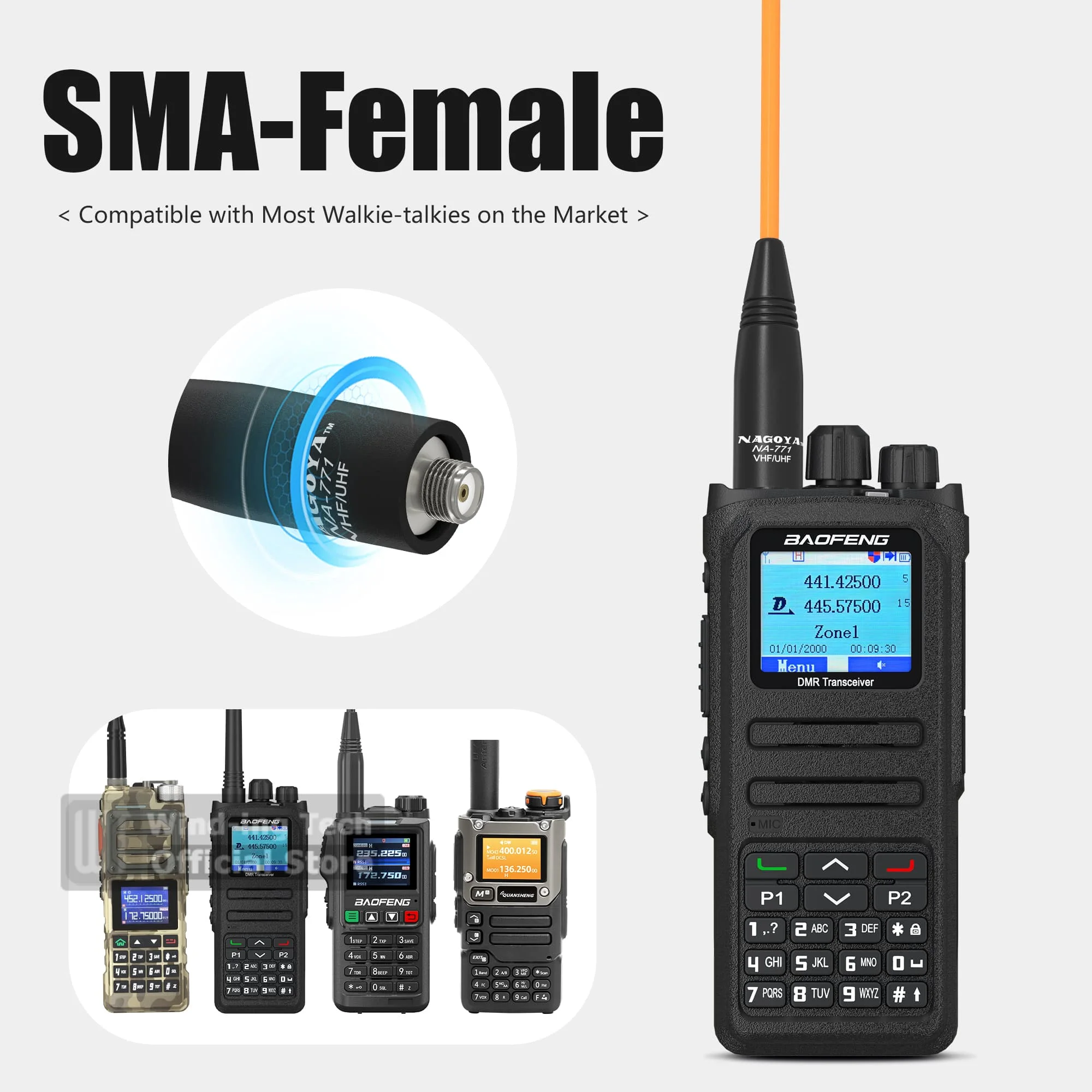 1/2/5 قطعة الأصلي ناغويا NA-771 سوط هوائي VHF UHF SMA-أنثى 3107A 10 واط هوائيات مكاسب عالية لراديو Baofeng DM 32 UV-25 PRO #3