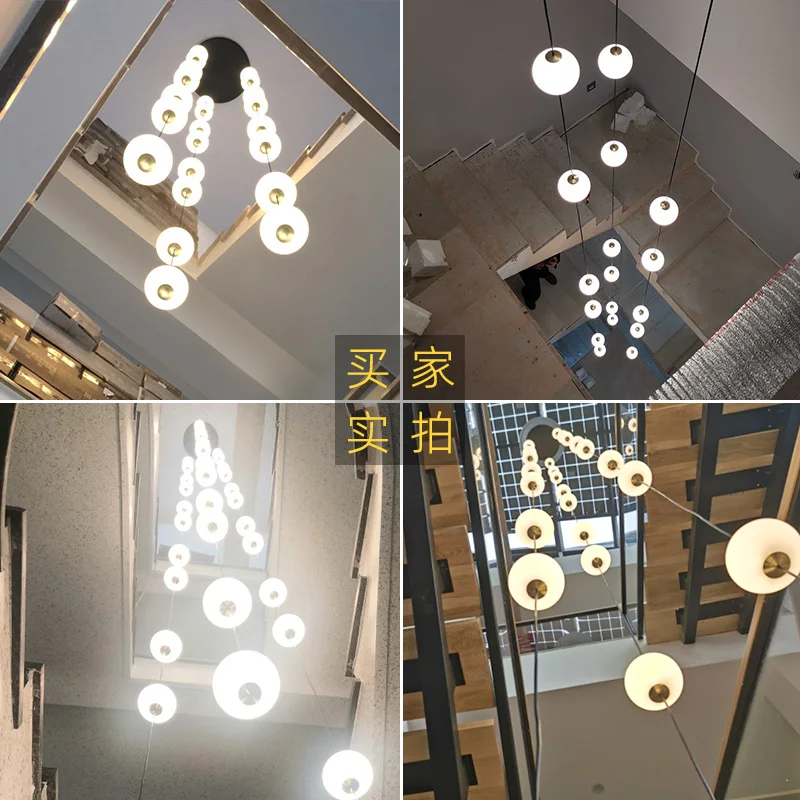 Spherical Pendant Lamp Modern Living Room Lamp Nordic Commercial Duplex Hall Lamp Designer Family Villa Staircase Chandelier