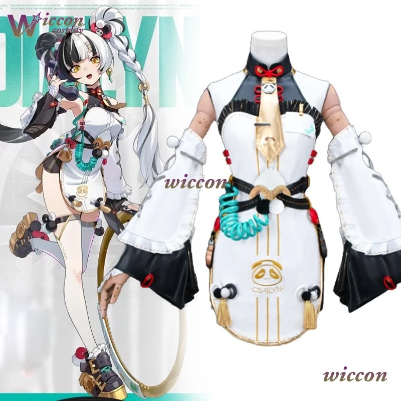 nino-game-zenless-zone-zero-dialyn-cosplay-costume-panda-girl-dress-cheongsam-dialyn-wig-earrings-women-halloween-roleplay-cloth