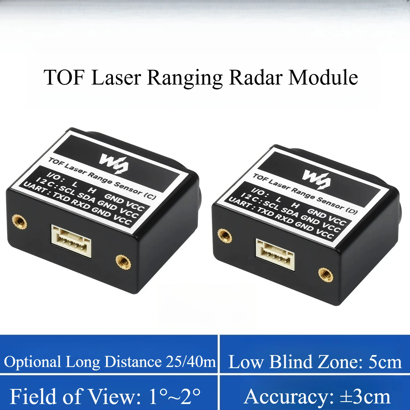 TOF Time of Flight Laser Ranging Sensor Module, UART & I2C Communication, Long Range Radar Module