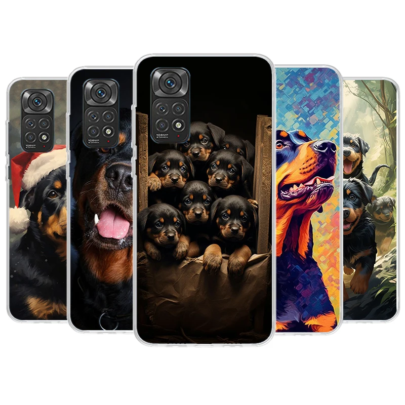 Rottweiler Dog Rottie Phone Case For Xiaomi Redmi Note 13 12 12S 11 11S 10 10S 9 9S 11T 11E Pro Plus 8 8T 7 + Coque Cover For Xi