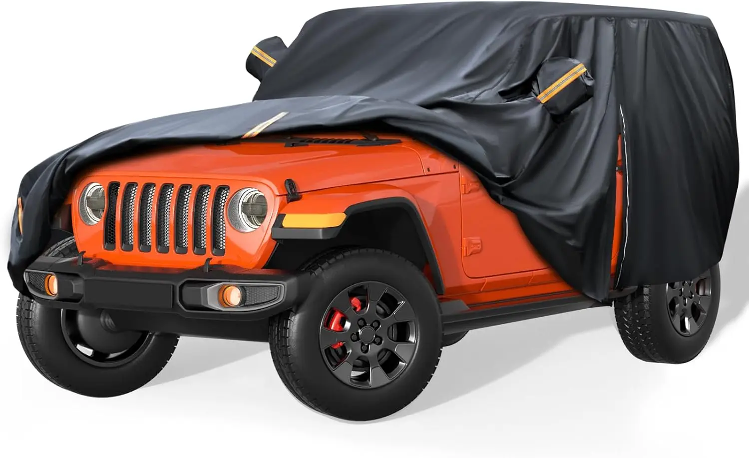 

600D Waterproof Car Cover Custom Fit for Jeep Wrangler 2 Door 1987-2025, All Weather Protection with Door Zipper