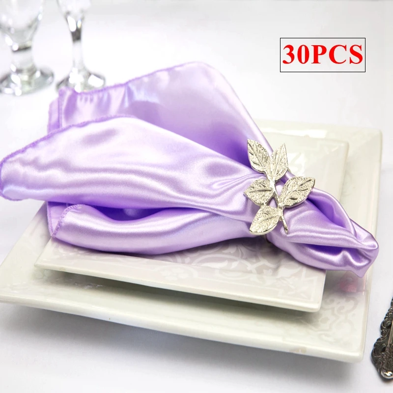 30pcs Satin Table Napkins Silk Cotton Table Cover Napkin Wedding Banquet Dinner Party Table Decoration