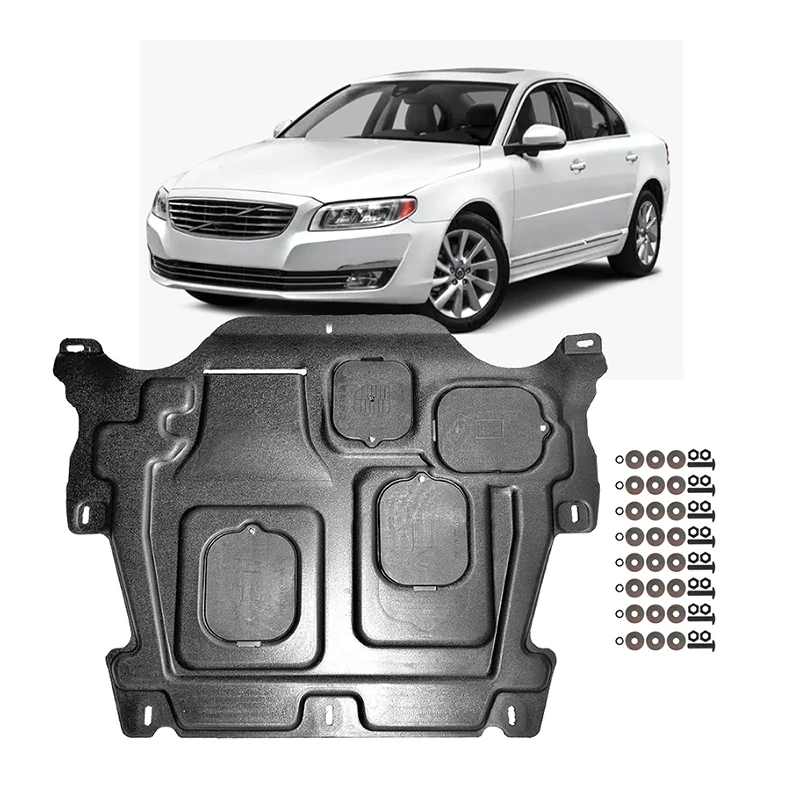 For Volvo S80 2012-2016 2.0T 3.0T 2013 2014 Black Under Engine Guard Plate Splash Shield Mud Fender Cover Mudguard Protector