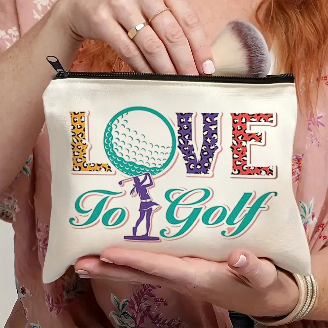 ゴルフ柄の化粧ポーチ - 女性用のかわいい多機能ジッパーポーチ、ジュエリー収納バッグ、