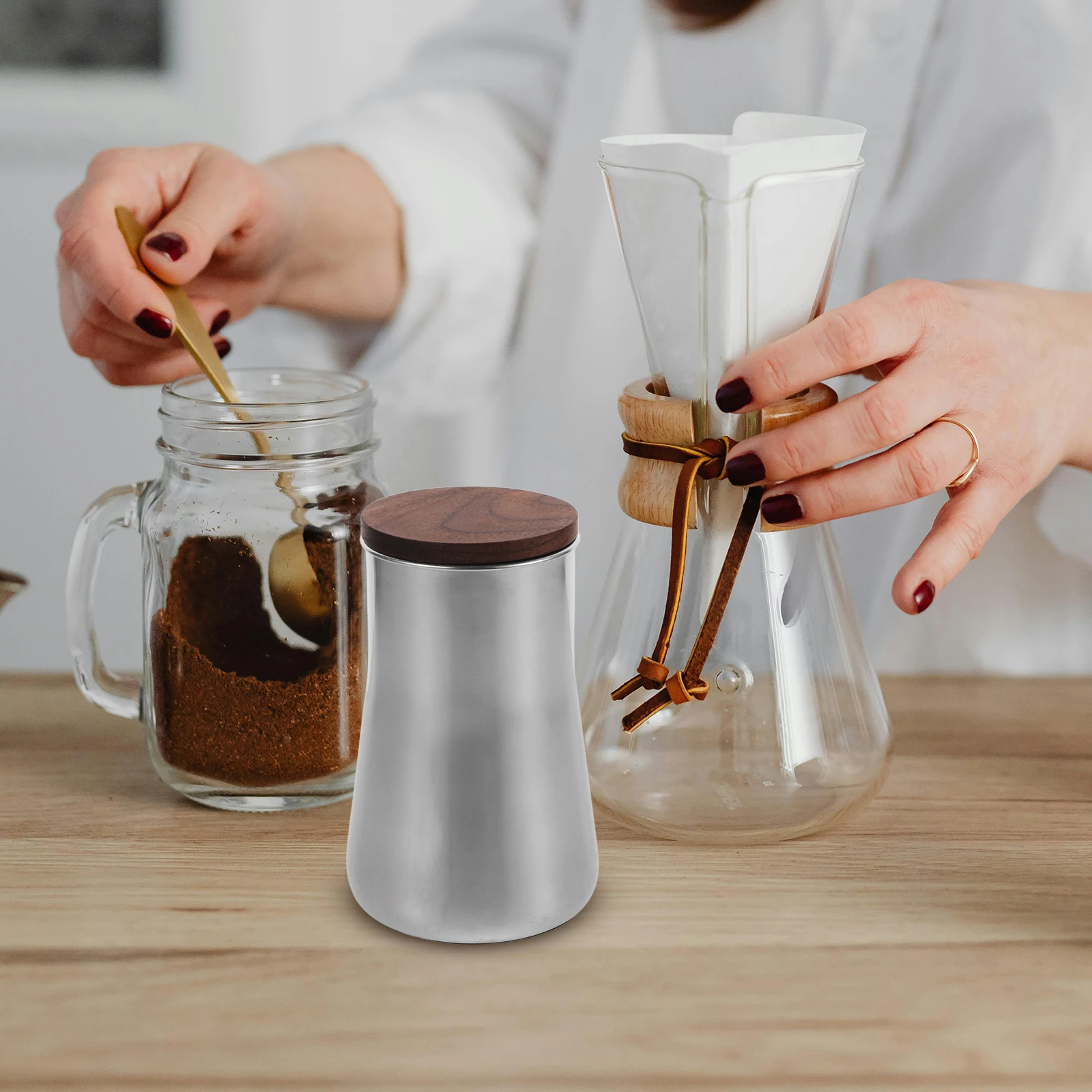 

Coffee Sifter Stainless Powdered Sugar Container Steel Powder Shaker Baking Strainer Flour Duster Container Sugar