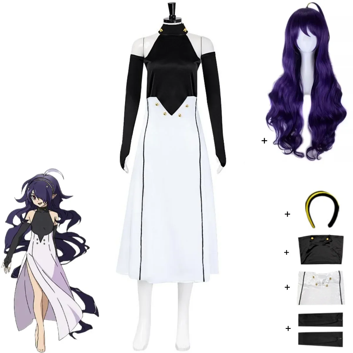 Anime Seraph of The End Asuramaru Cosplay Costume Made Owari No Seraph Skirt Hair Hoop Wig Woman Sexy Carnival Party Suit