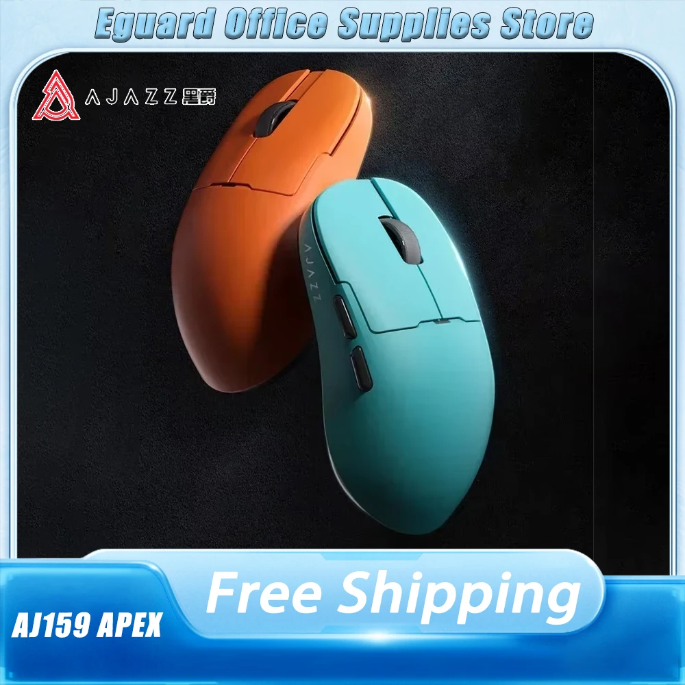 AJAZZ AJ159 APEX Mouse 8K Three Mode Wireless Low Latency Gaming Mouse Charge Base 56g Lightweight Pc Gamer Accessories Man Gift