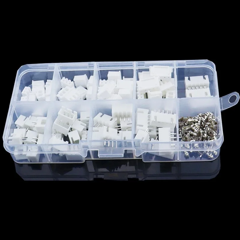 230 Pcs XH2.54 2p 3p 4p 5pin 2.54mm Pitch Terminal Male And Female Housing Kit Pin Connector Kit Connectors Adaptor XH Kits Box