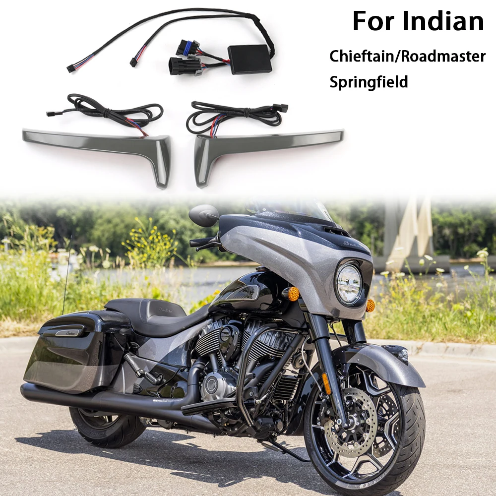 

Motorcycle Tracer Rear Saddlebag LED Indicator Run Turn Brake Lights F​or Indian Chieftain Roadmaster Springfield Dark Horse